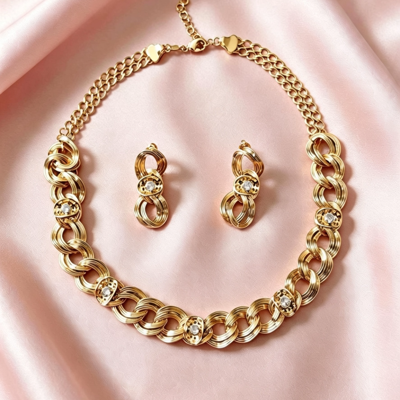 Brazilian Gold Infinity Link Crystal Set