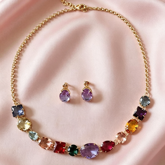 Brazilian Gold Rainbow Multi-Gemstone Luxury Set