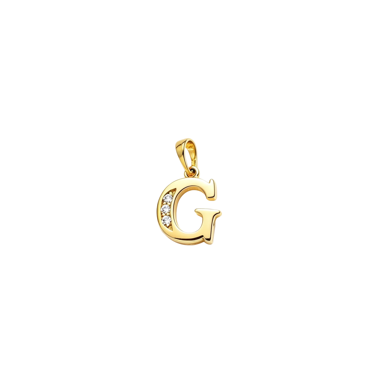 Gold - plated Initial "G" Pendant with Cubic Zirconia Accents